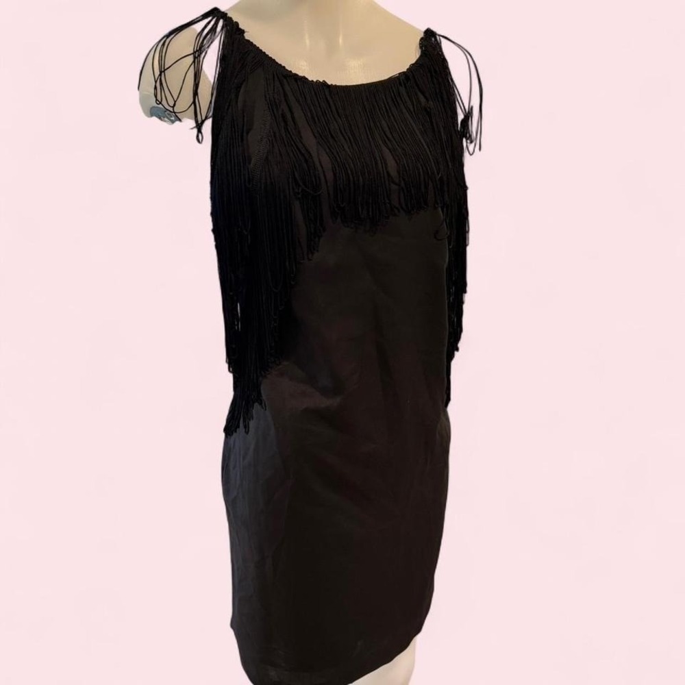 Fringe black mini dress | y2k western‎ boho